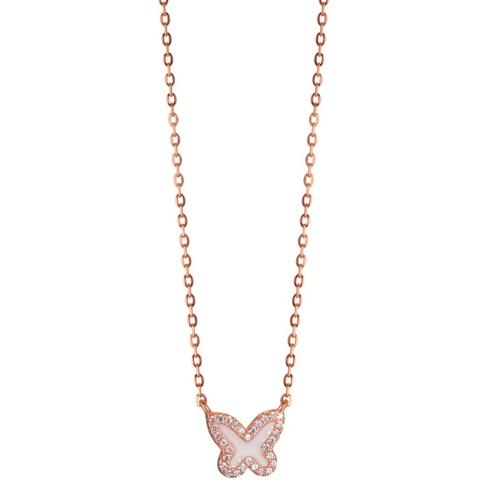 Collier Silber Zirkonia rosé vergoldet Schmetterling 40-45 cm verstellbar Ø9 mm-599618
