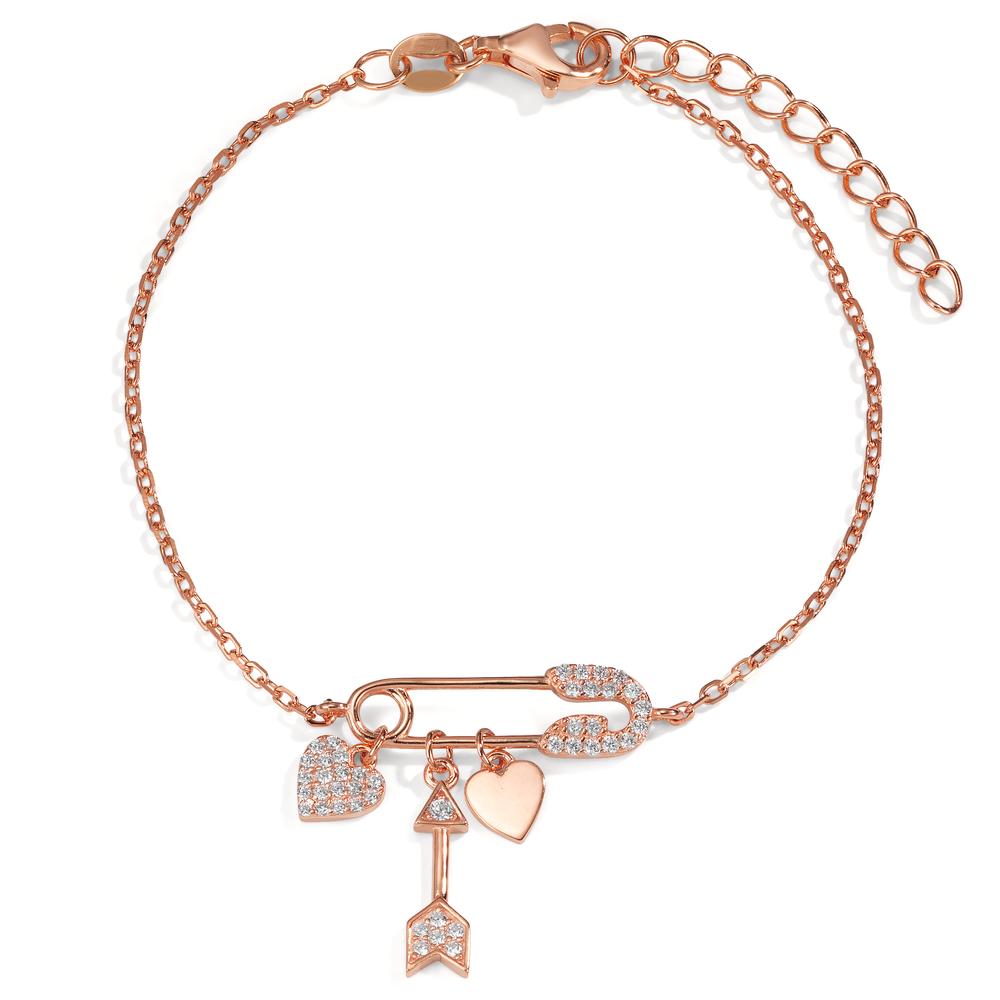 Armband Silber Zirkonia rosé vergoldet 16-19 cm verstellbar-599641