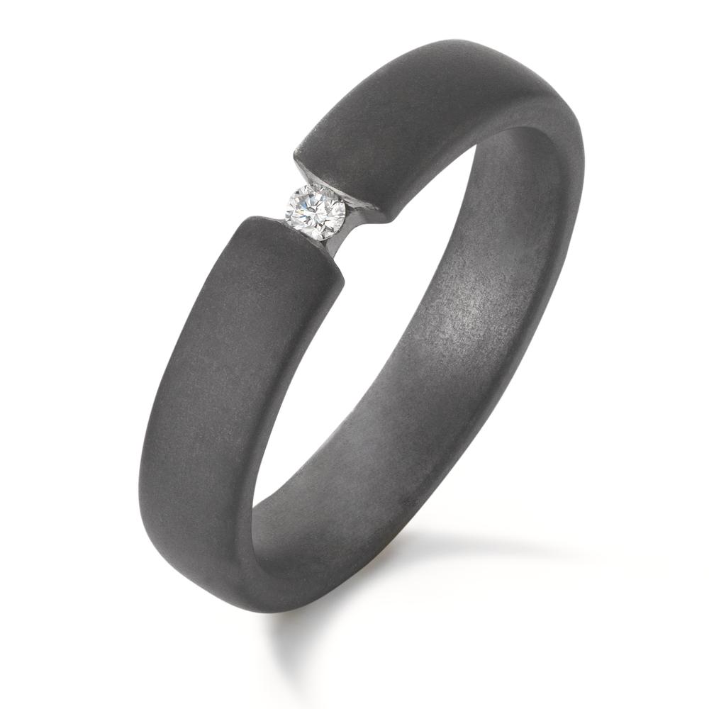 Solitär Ring Tantal Diamant 0.03 ct, w-si-599740