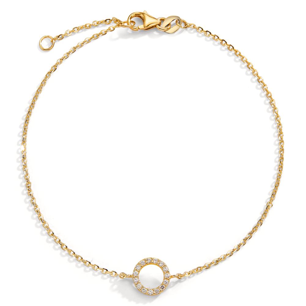 Armband 585/14 K Gelbgold Zirkonia 17-19 cm verstellbar Ø7 mm-599830