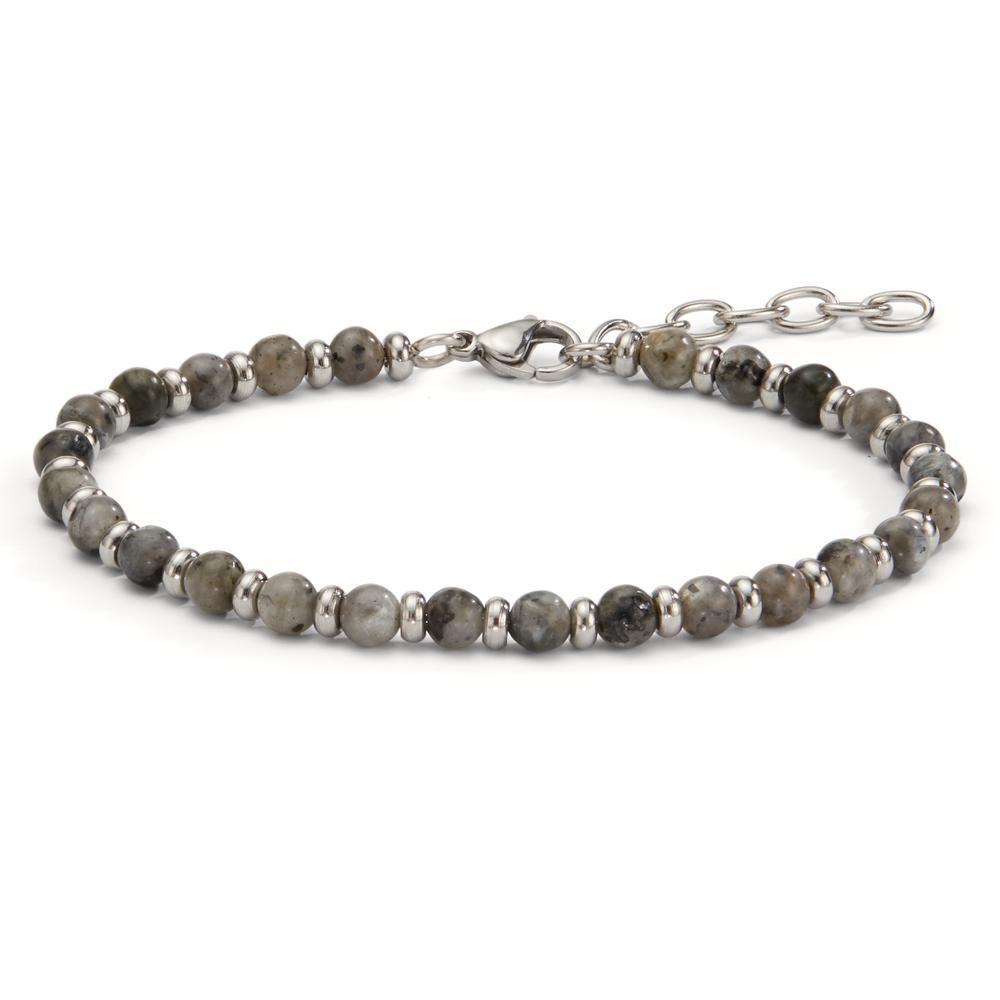 Armband Edelstahl Achat grau 19-22 cm verstellbar Ø4.7 mm-599987