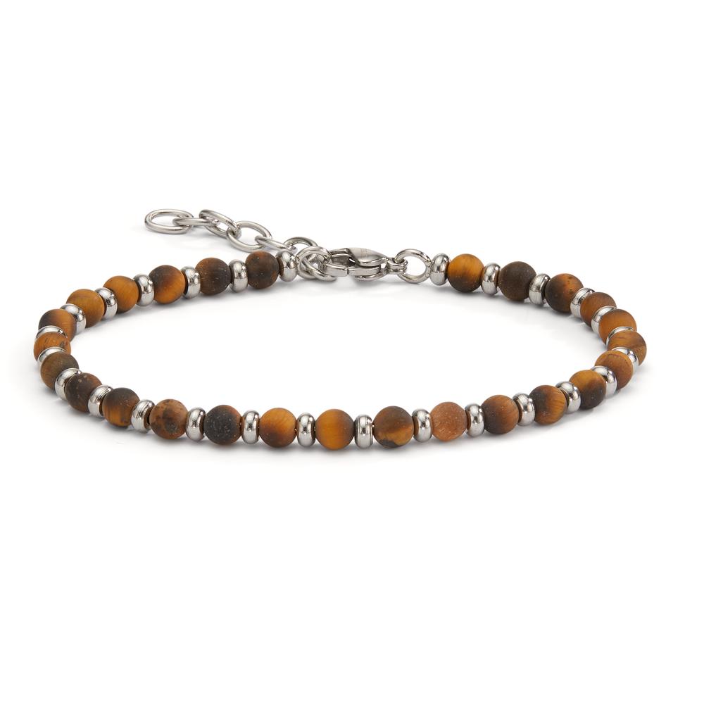 Armband Edelstahl Tigerauge braun 19-22 cm verstellbar Ø4.7 mm-599988