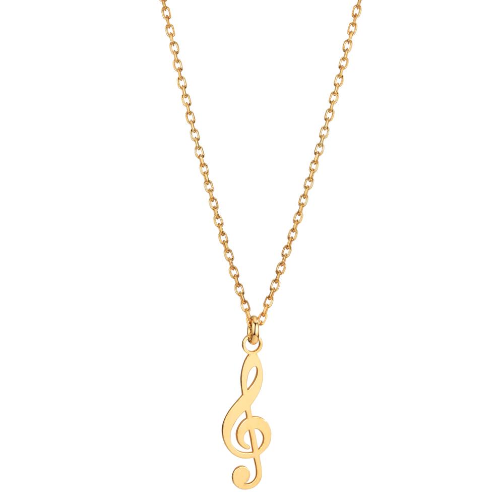 Collier Silber gelb vergoldet Notenschlüssel 38-42 cm verstellbar-600226