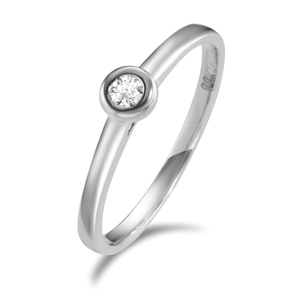 Solitär Ring 750/18 K Weissgold Diamant 0.05 ct, w-si-600383