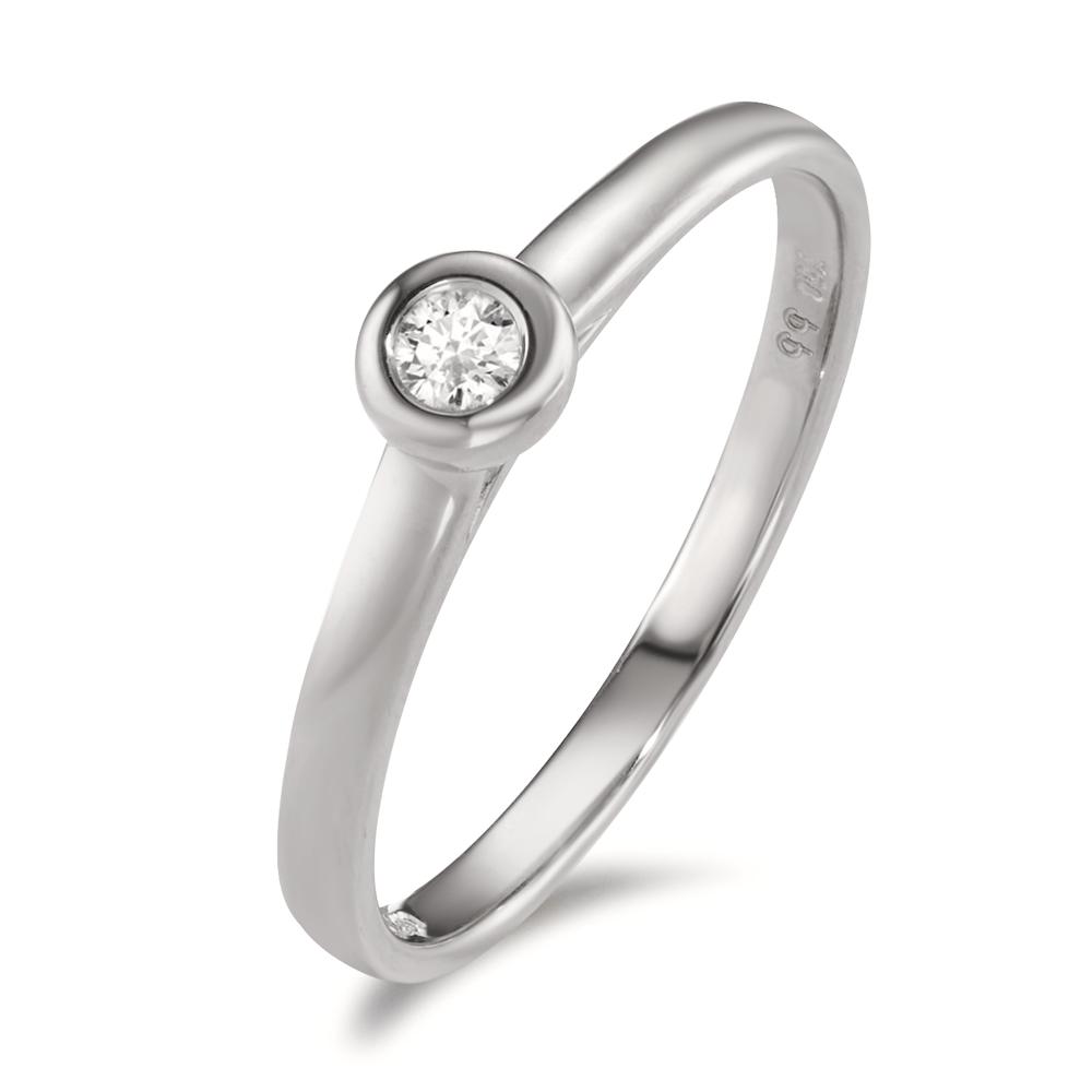 Solitär Ring 750/18 K Weissgold Diamant 0.07 ct, w-si-600387