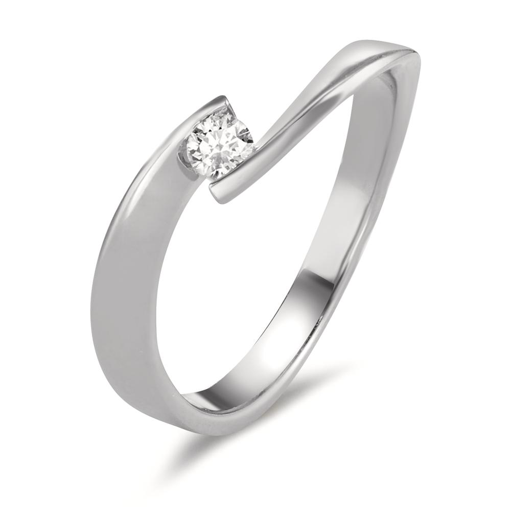 Solitär Ring 750/18 K Weissgold Diamant 0.09 ct, w-si-600395