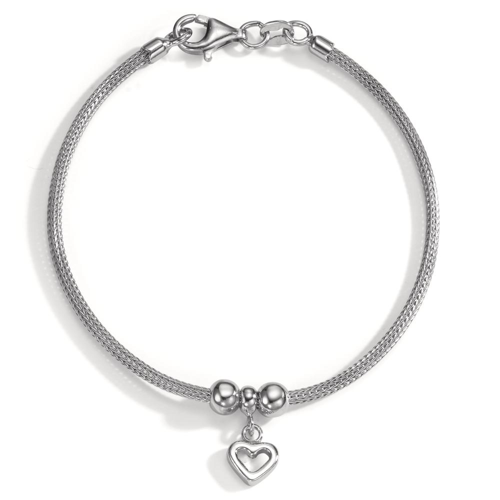 Armband Silber rhodiniert Herz 18.5 cm-601006