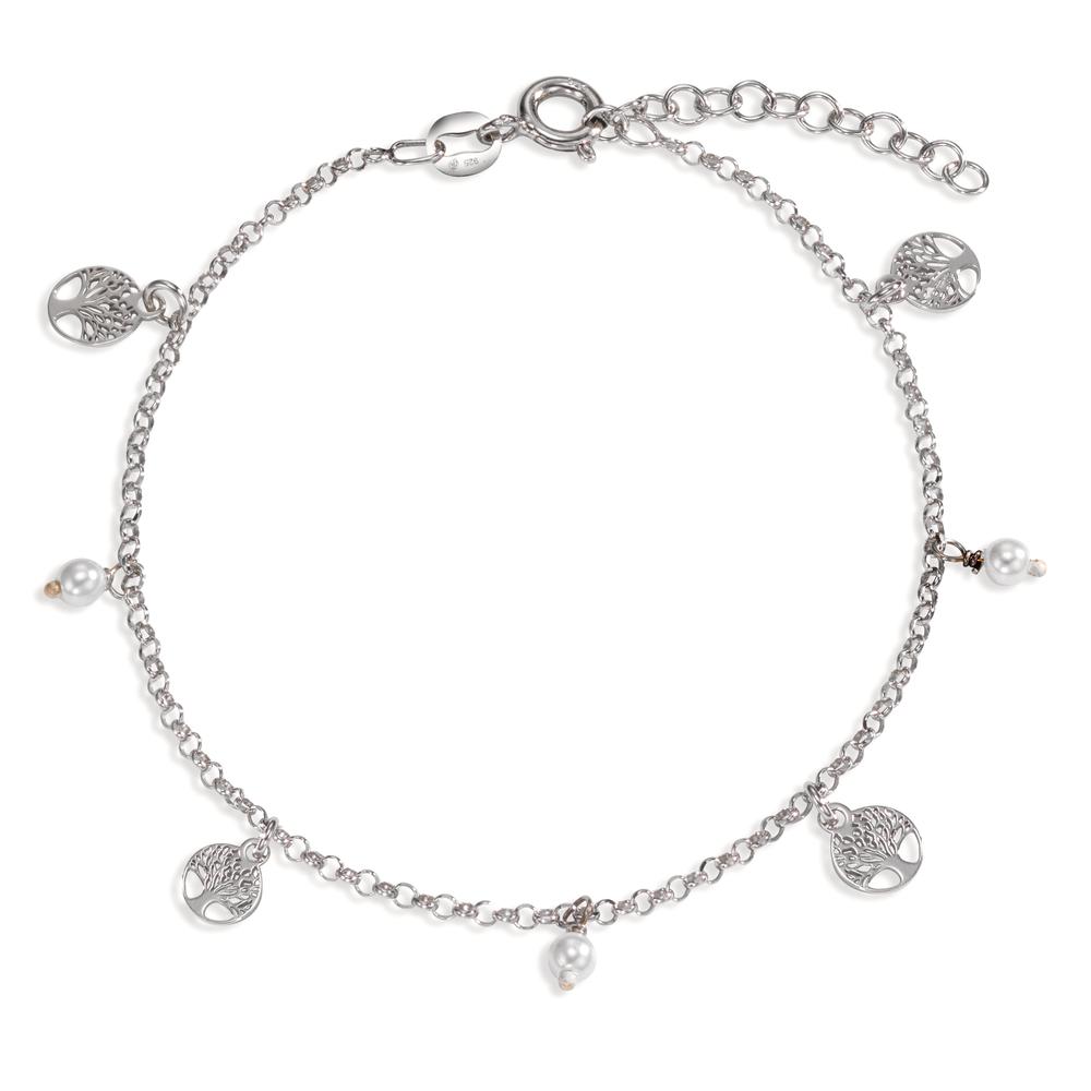 Armband Silber rhodiniert shining Pearls weiss, 3 Perlen, 3 mm Lebensbaum 17-20 cm verstellbar-601009