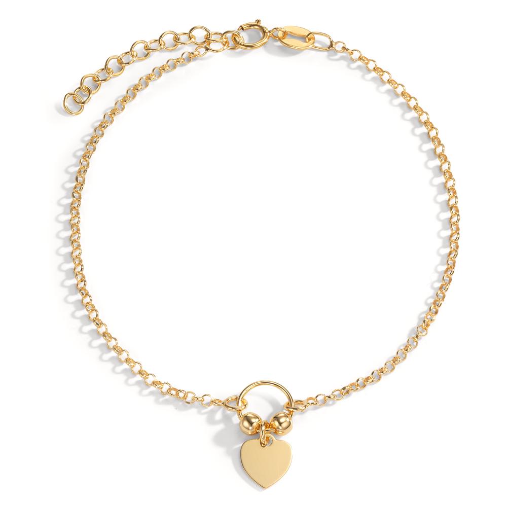 Armband Silber gelb vergoldet Herz 17-20 cm verstellbar-601011