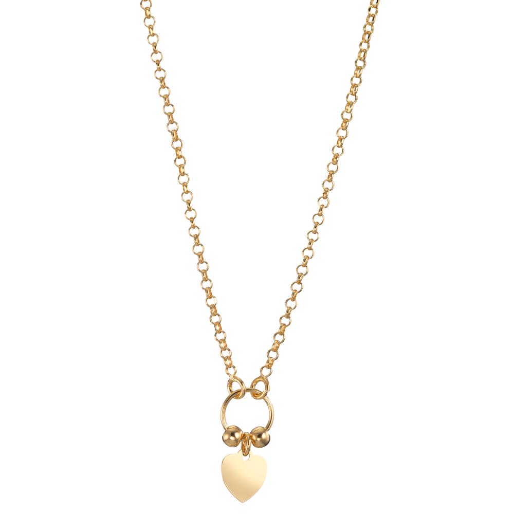 Collier Silber gelb vergoldet Herz 42-45 cm verstellbar-601012