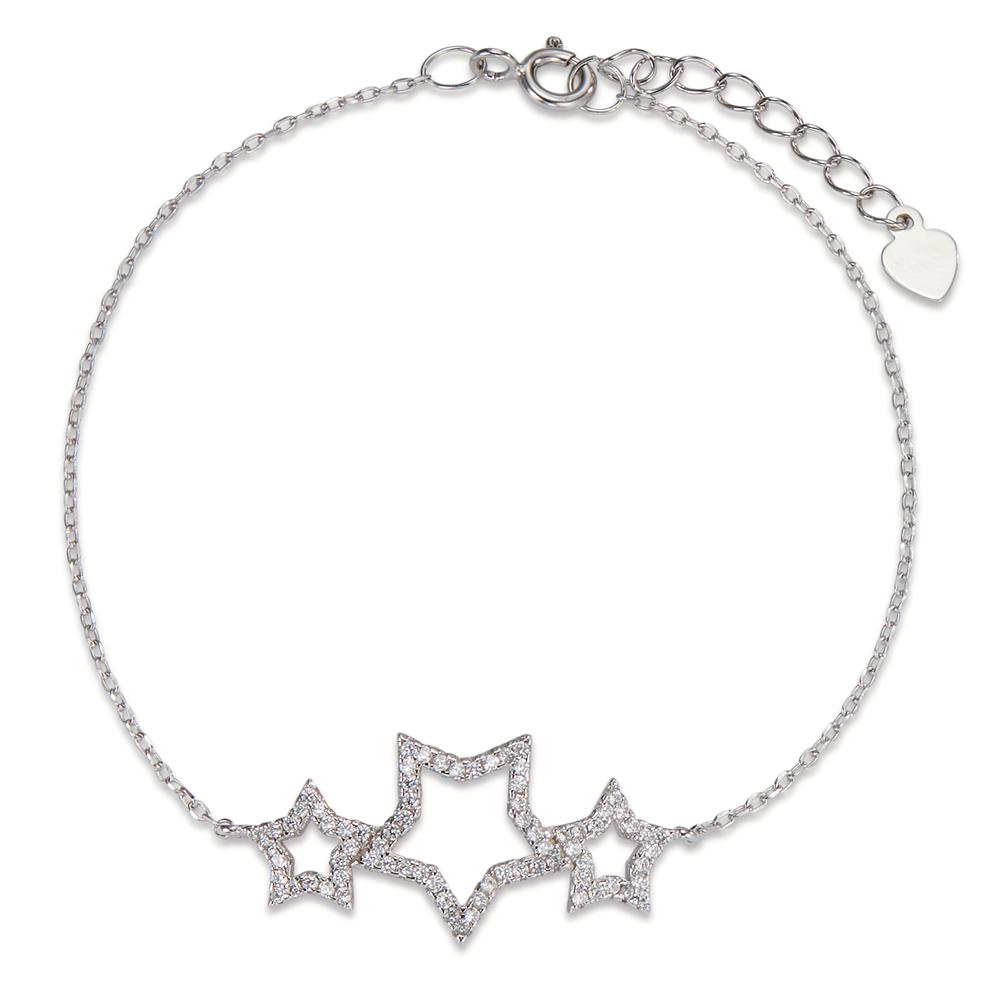 Armband Silber Zirkonia rhodiniert Stern 17-20 cm verstellbar-601154