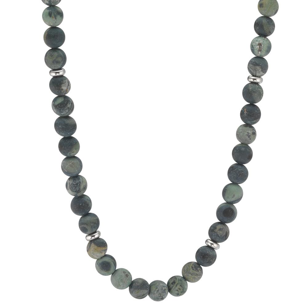 Collier Edelstahl Jaspis grün 50 cm Ø6.5 mm-601165
