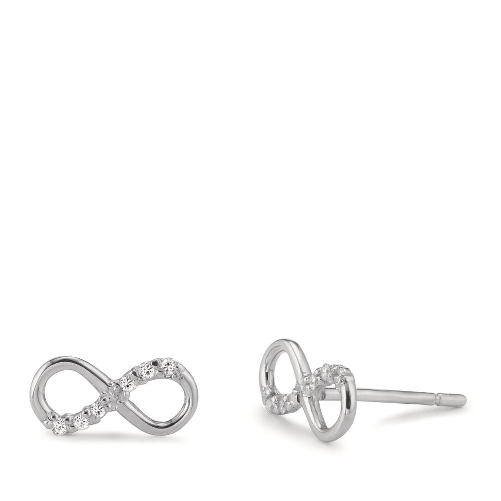 Ohrstecker 750/18 K Weissgold Diamant 0.096 ct, 12 Steine, w-si Infinity-601542