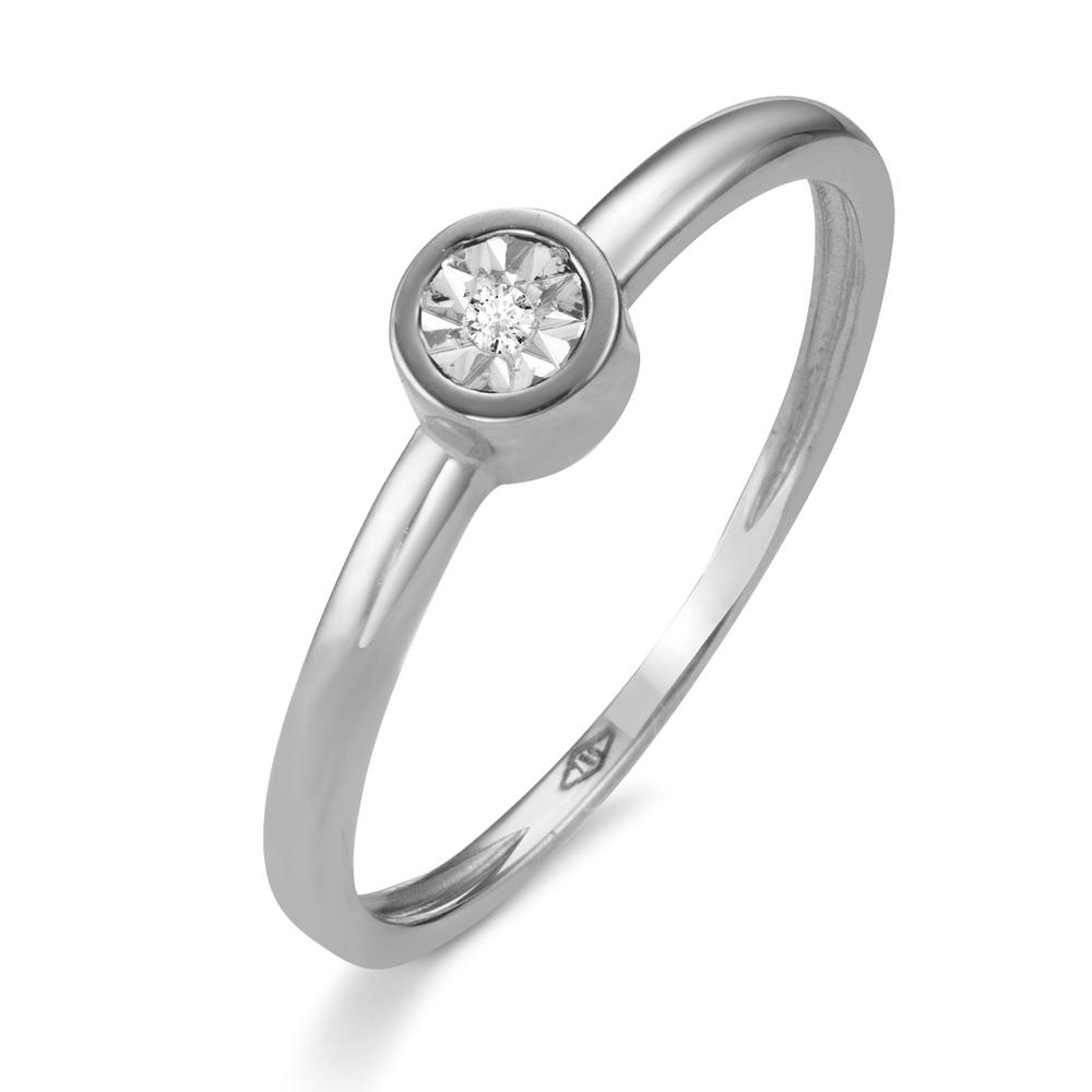 Solitär Ring 750/18 K Weissgold Diamant 0.015 ct, w-si Ø4.5 mm-601603