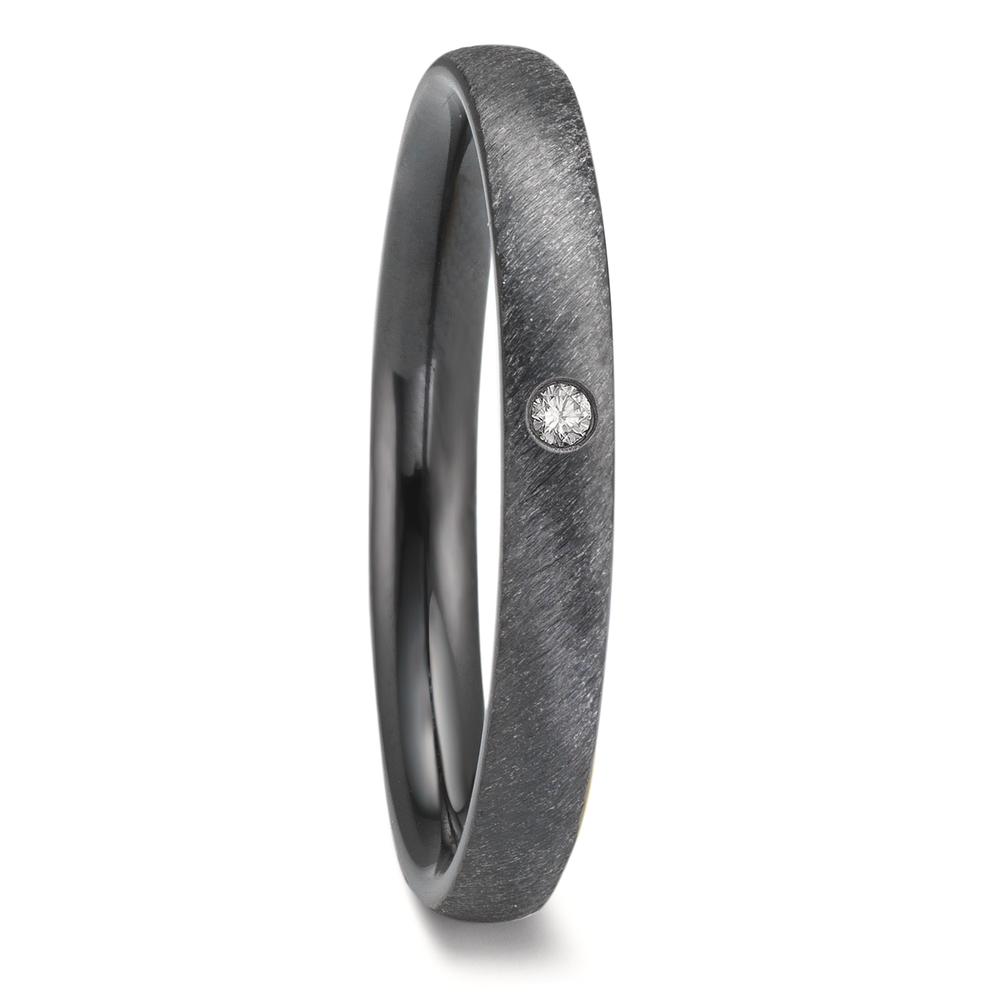 Partnerring Zirkonium Diamant 0.02 ct, w-si Ø8 mm-602551