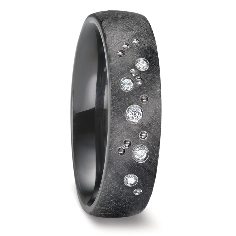 Partnerring Zirkonium Diamant 0.09 ct, 5 Steine, w-si-602572