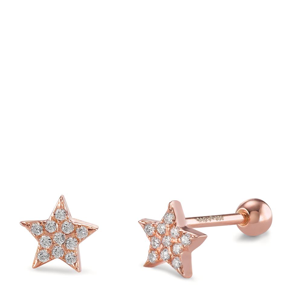 Piercing Silber Zirkonia 22 Steine rosé vergoldet Stern Ø5.5 mm-602979