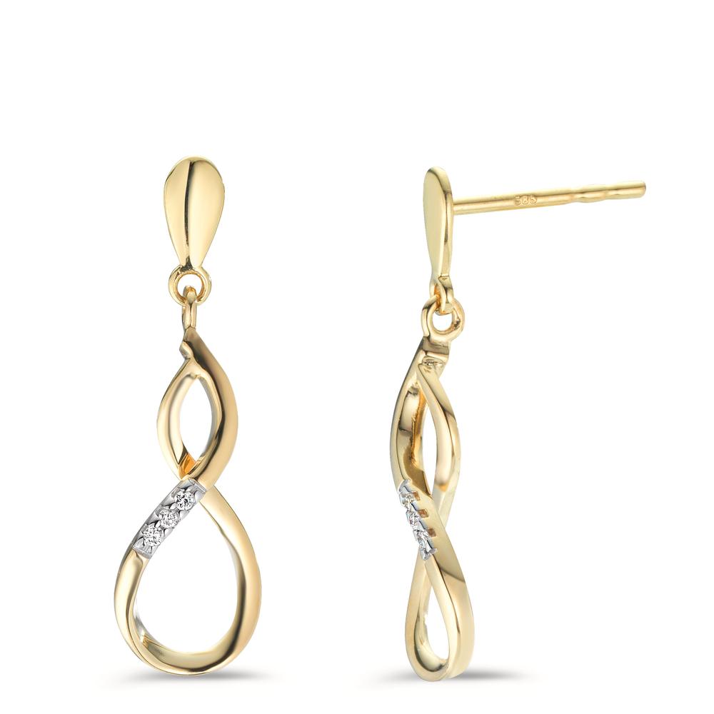 Ohrhänger 585/14 K Gelbgold Diamant 0.02 ct, w-si Infinity-603098