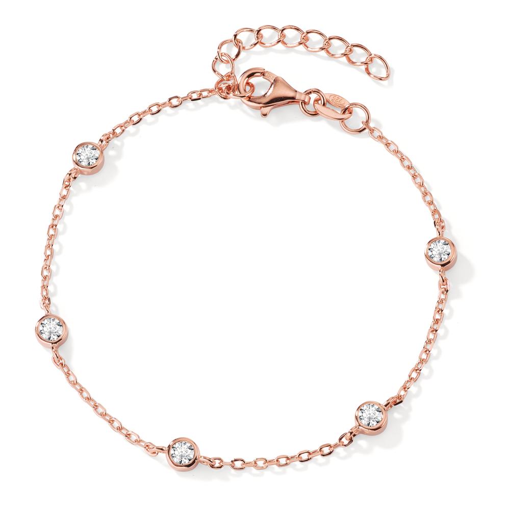 Armband Silber Zirkonia 5 Steine rosé vergoldet 16-19 cm verstellbar-603243