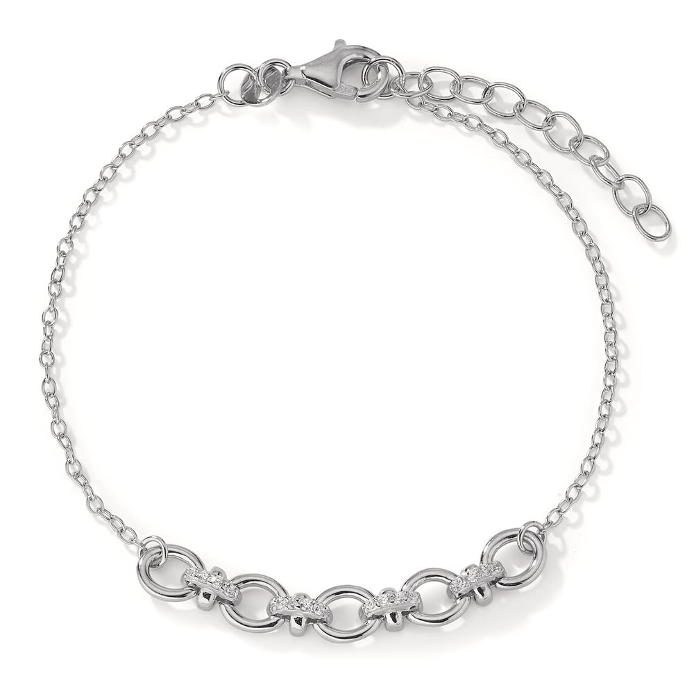 Armband Silber Zirkonia 16 Steine rhodiniert 16-19 cm verstellbar-603251