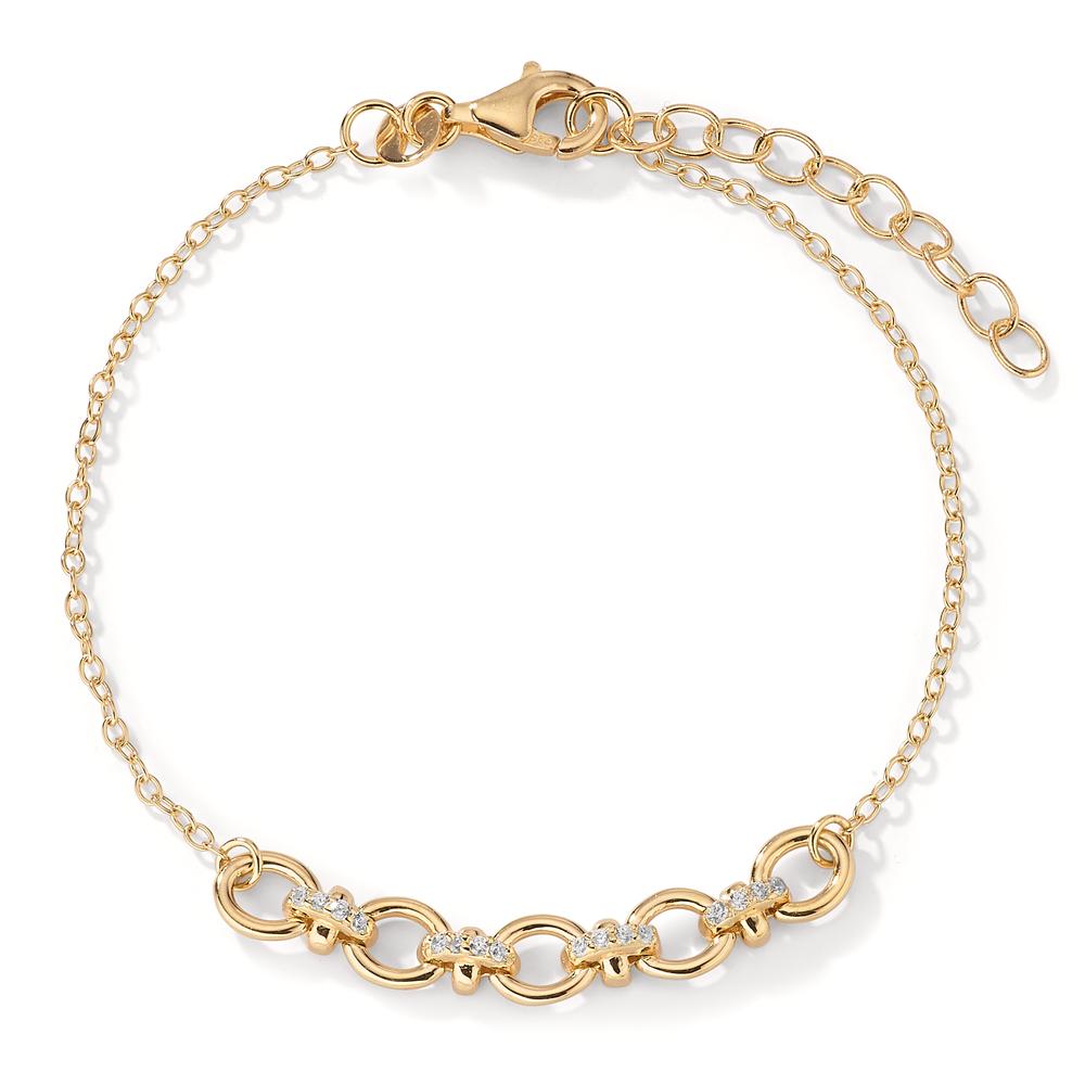 Armband Silber Zirkonia 16 Steine gelb vergoldet 16-19 cm verstellbar-603253