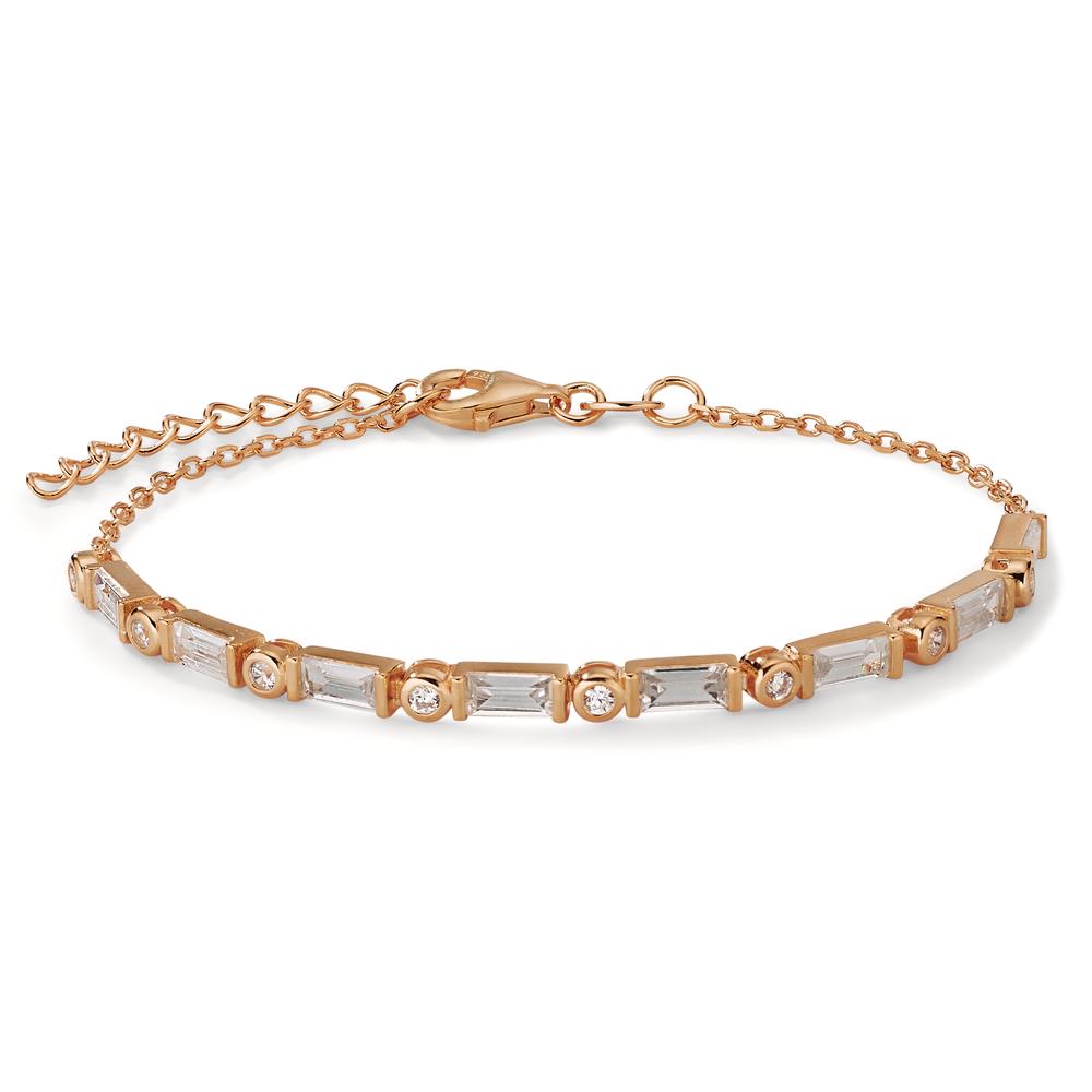 Armband Silber Zirkonia 16 Steine rosé vergoldet 15.5-18.5 cm verstellbar-603255