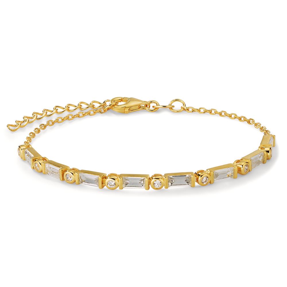 Armband Silber Zirkonia 16 Steine gelb vergoldet 15.5-18.5 cm verstellbar-603256