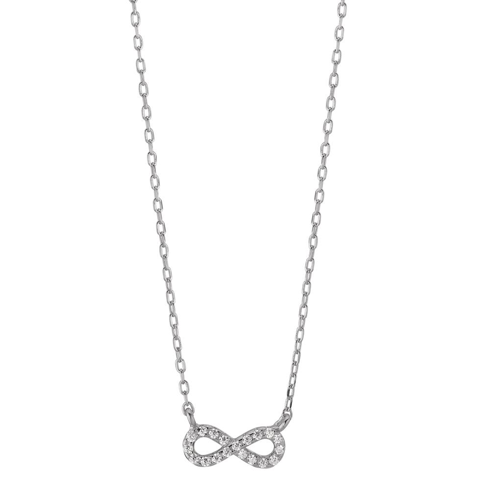 Collier Silber Zirkonia 19 Steine rhodiniert Infinity 40-45 cm verstellbar-603273