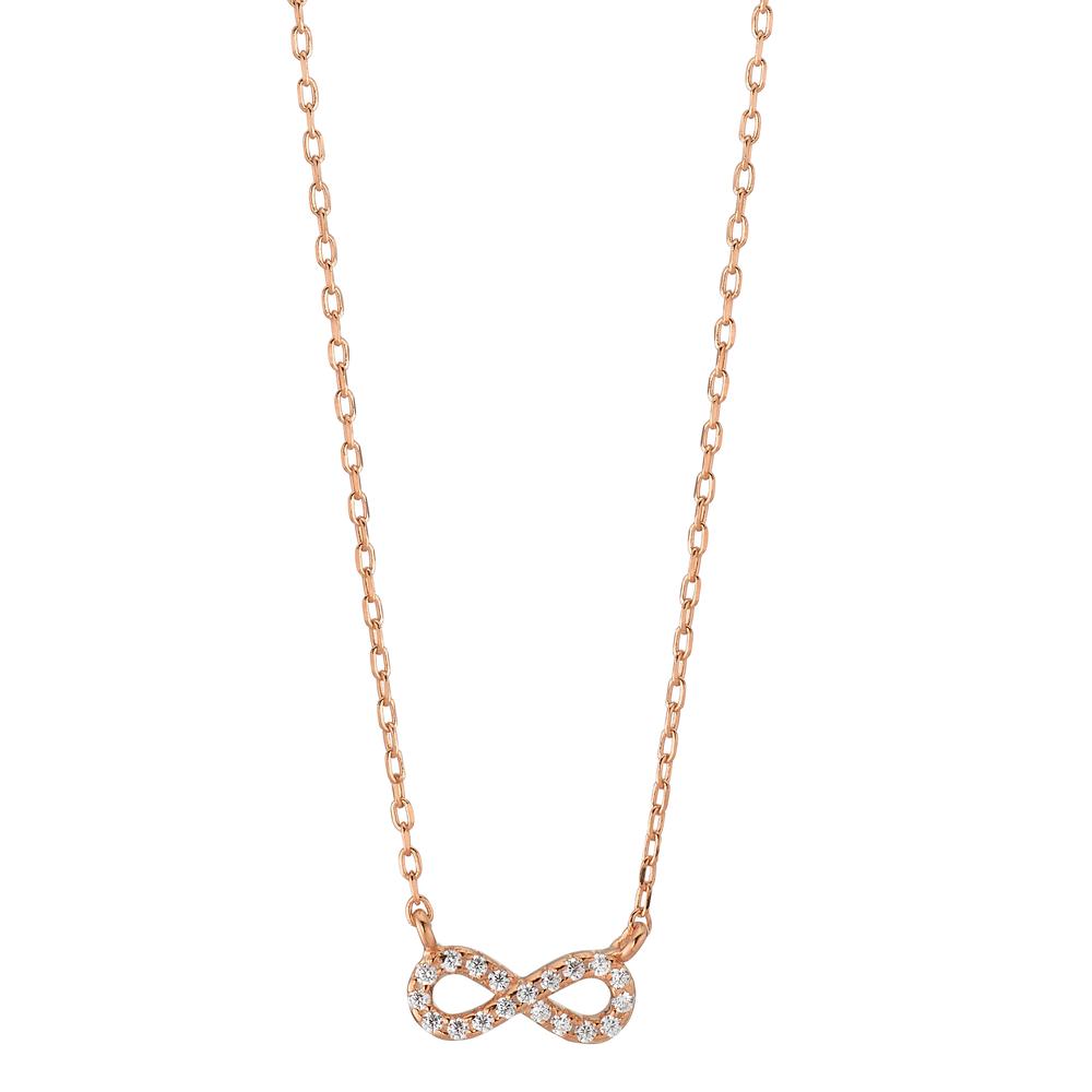 Collier Silber Zirkonia 19 Steine rosé vergoldet Infinity 40-45 cm verstellbar-603274