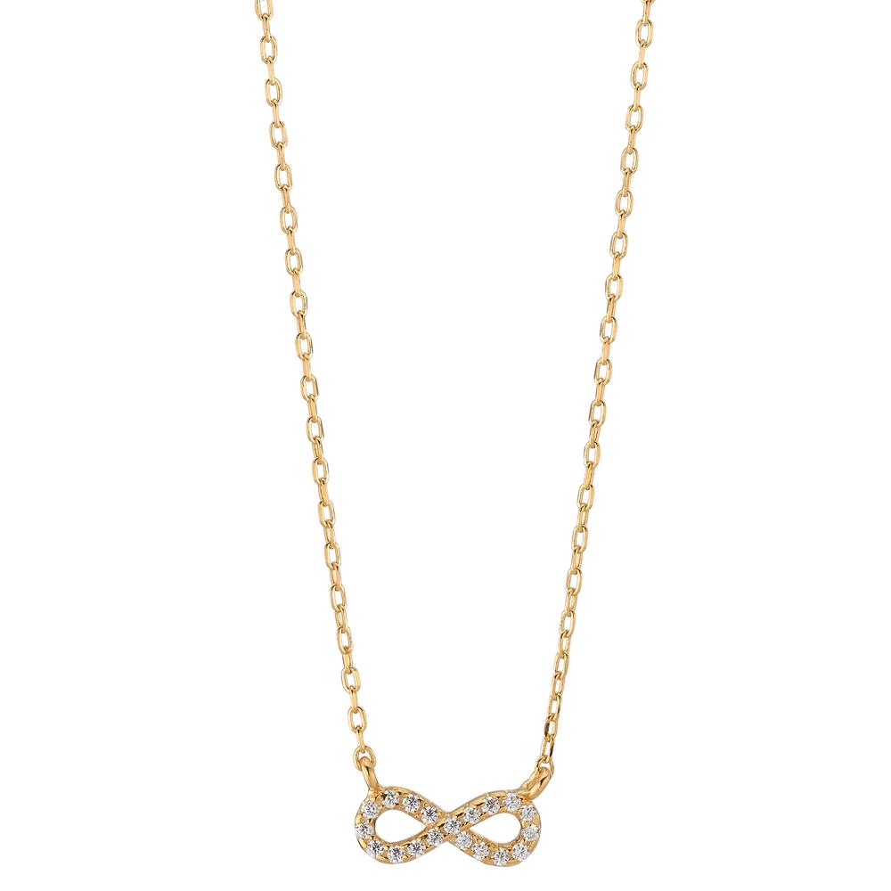 Collier Silber Zirkonia 19 Steine gelb vergoldet Infinity 40-45 cm verstellbar-603275