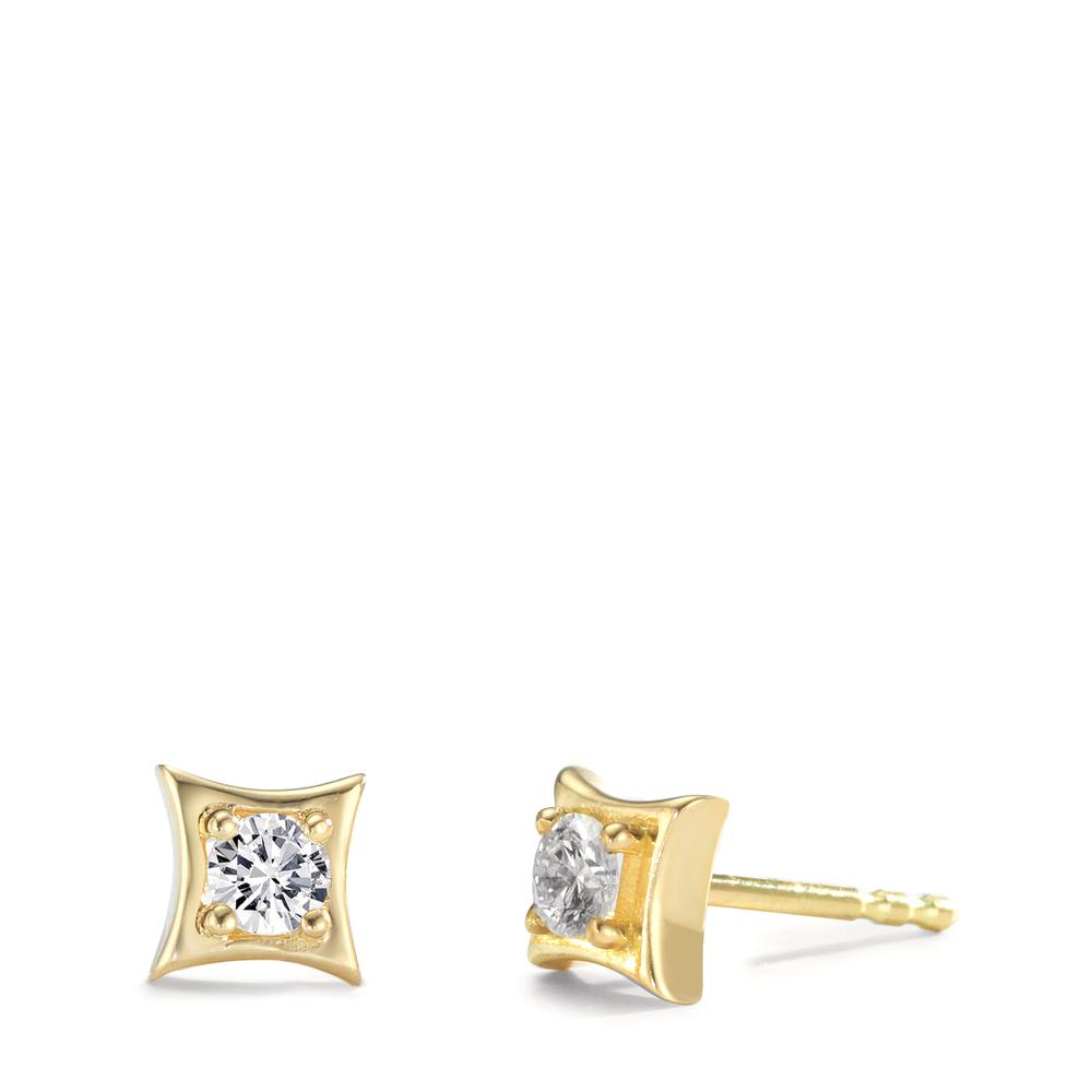 Ohrstecker 750/18 K Gelbgold Diamant 0.20 ct, 2 Steine, w-si-603415