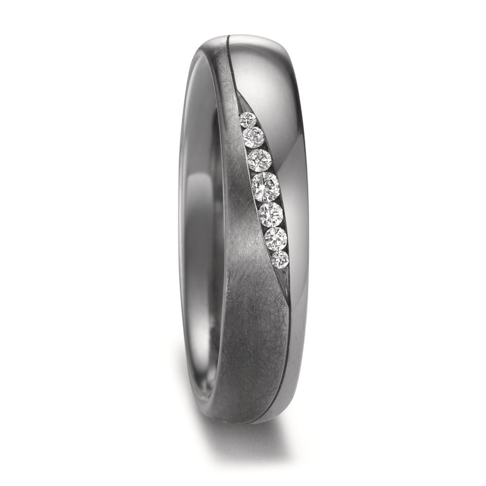 Partnerring 999 Tantal Diamant 0.08 ct, 7 Steine, tw-si-603465