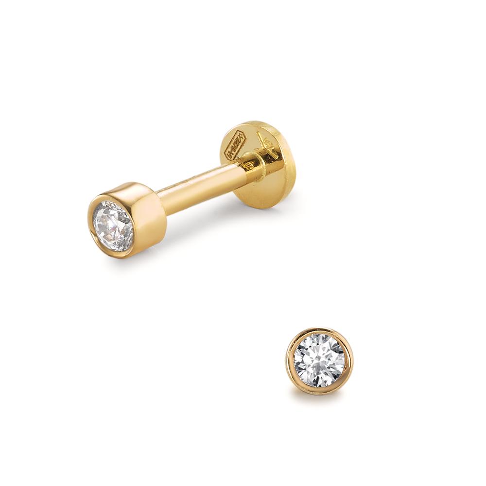 Piercing 750/18 K Gelbgold Zirkonia Ø3 mm-603529