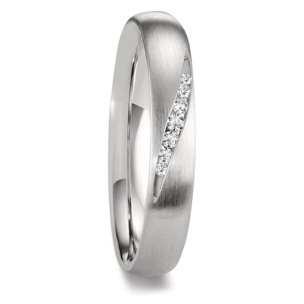 Partnerring 950 Platin Diamant 0.072 ct, 7 Steine, w-si-603834