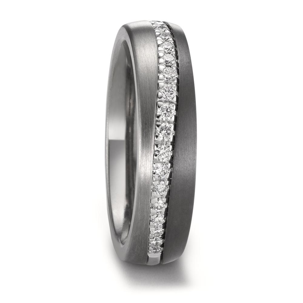 Partnerring Zirkonium, 585/14 K Weissgold, Titan Diamant 0.268 ct, 20 Steine, w-si-603843