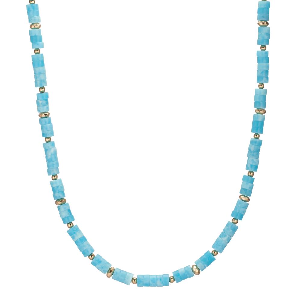 Collier Edelstahl Amazonit gelb IP beschichtet 43-46 cm verstellbar-604111