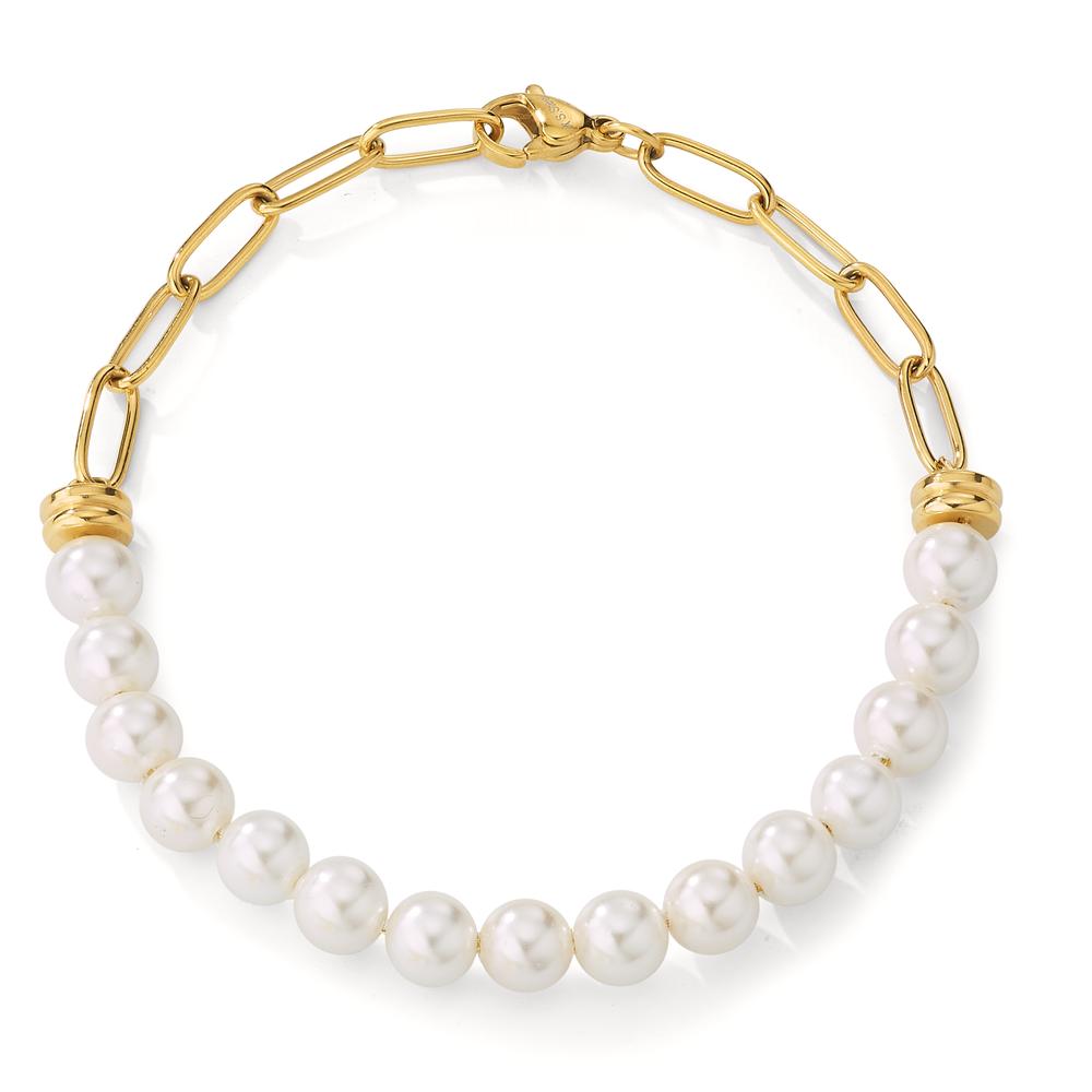 Armband Edelstahl gelb IP beschichtet shining Pearls 15-18.5 cm verstellbar-604158