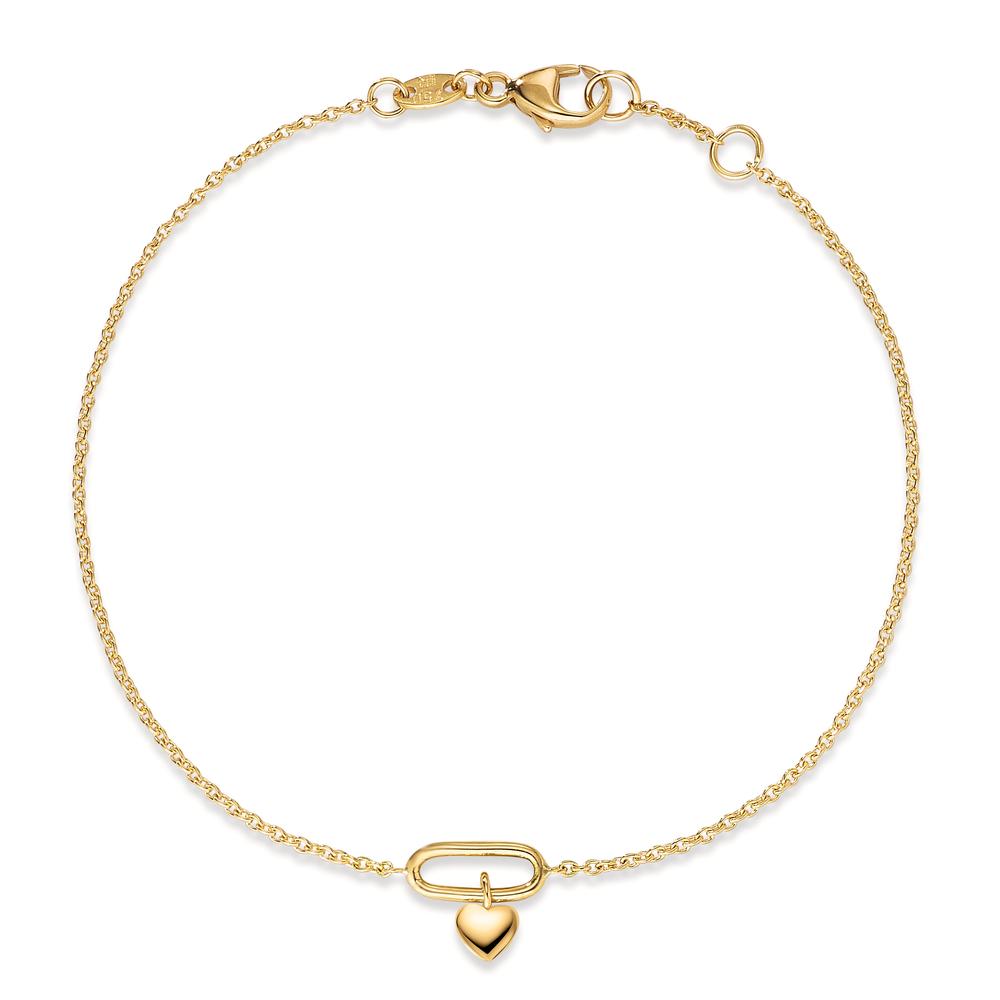 Armband 750/18 K Gelbgold Herz 17-18 cm verstellbar-604162