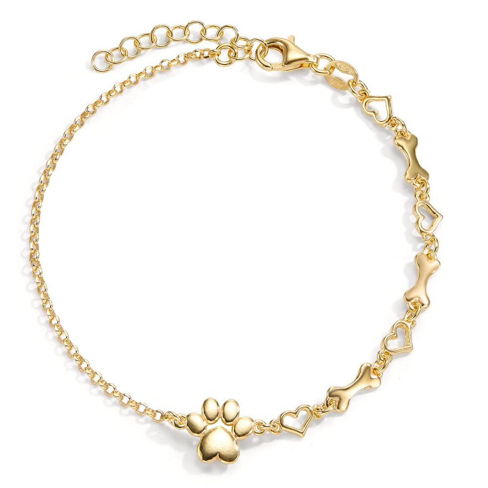Armband Silber gelb vergoldet Pfote 17-20 cm verstellbar-604233