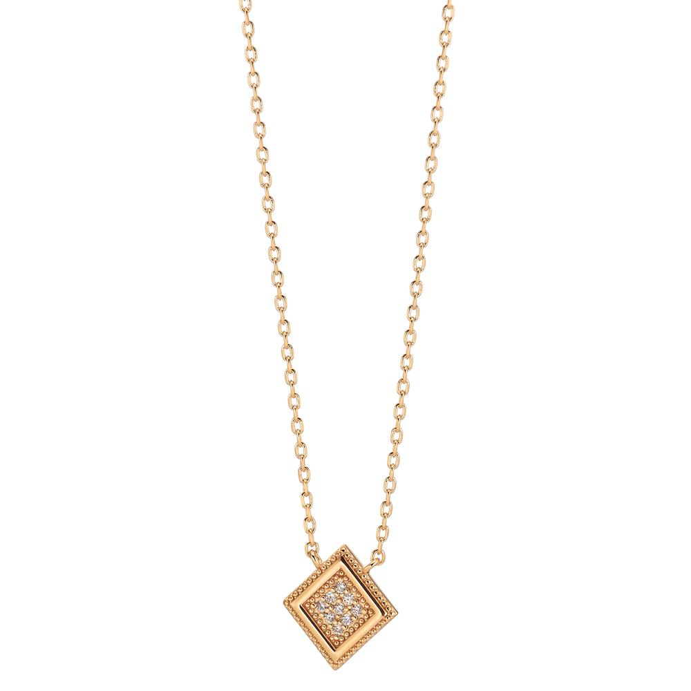 Collier Bronze Zirkonia 9 Steine vergoldet 40-45 cm verstellbar-604346