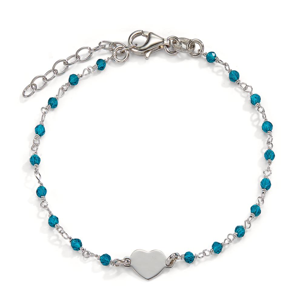 Armband Silber Kristall rhodiniert Herz 15.5-18.5 cm verstellbar-604867