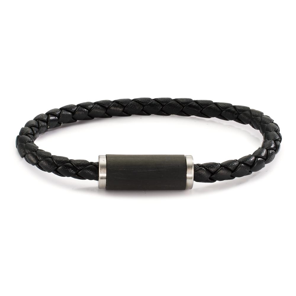 Armband Edelstahl, Carbon, Leder 20 cm Ø5 mm-604880