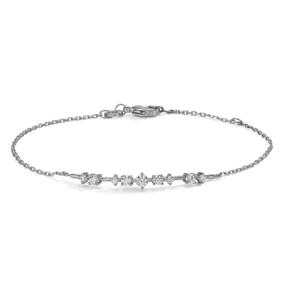 Armband Silber Zirkonia 9 Steine rhodiniert 16-18 cm verstellbar-605135