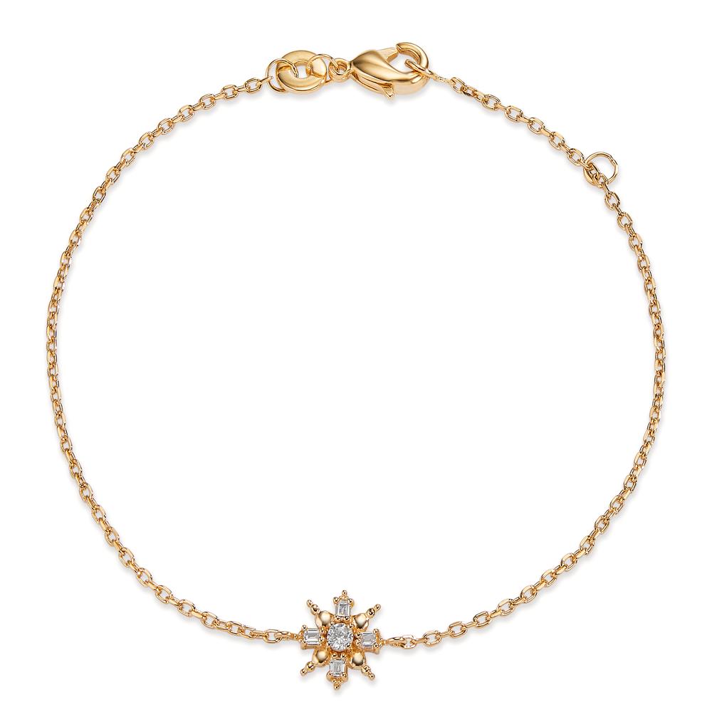 Armband Bronze Zirkonia 5 Steine Schneeflocke 16-18 cm verstellbar-605179
