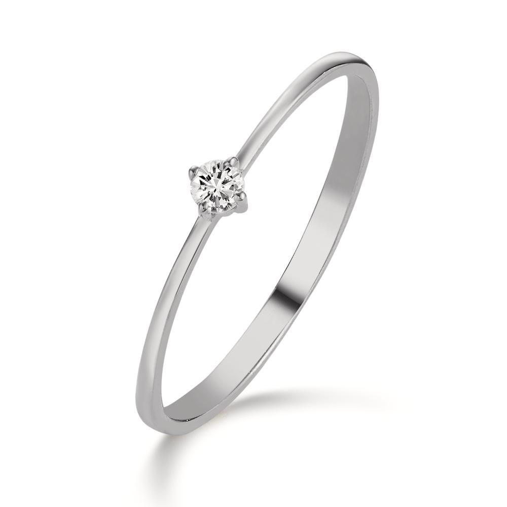 Solitär Ring 750/18 K Weissgold Diamant 0.05 ct, w-si-605624