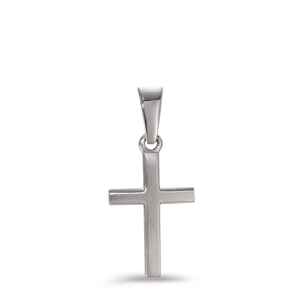 Anhänger 750/18 K Weissgold Kreuz-605865