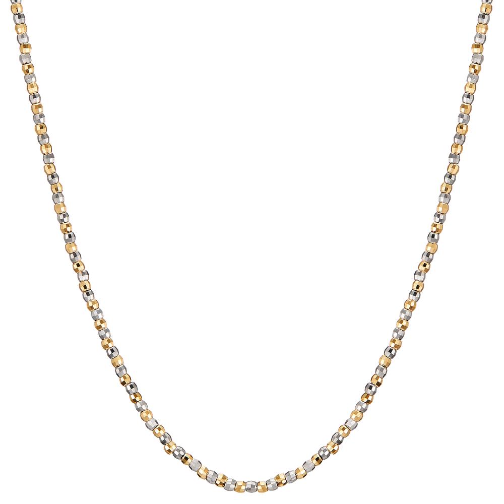 Collier 750/18 K Gelbgold, 750/18 K Weissgold 42-45 cm verstellbar-606024