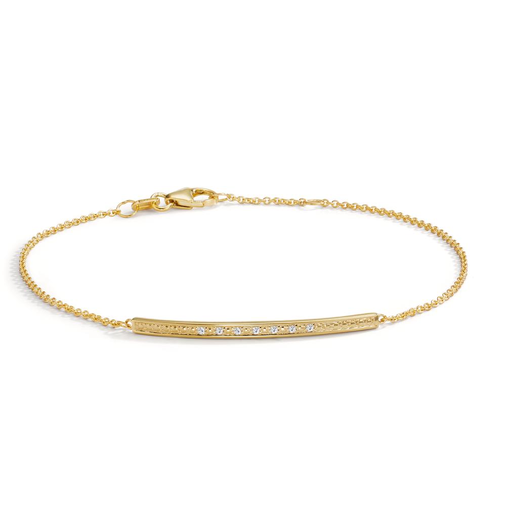 Armband 585/14 K Gelbgold Diamant 0.035 ct, 7 Steine, w-si 17.5-19 cm verstellbar-606076