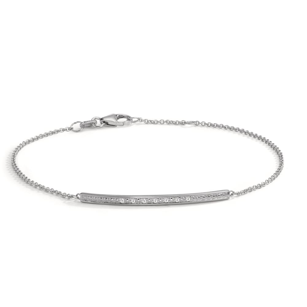 Armband 585/14 K Weissgold Diamant 0.035 ct, 7 Steine, w-si 17.5-19 cm verstellbar-606077