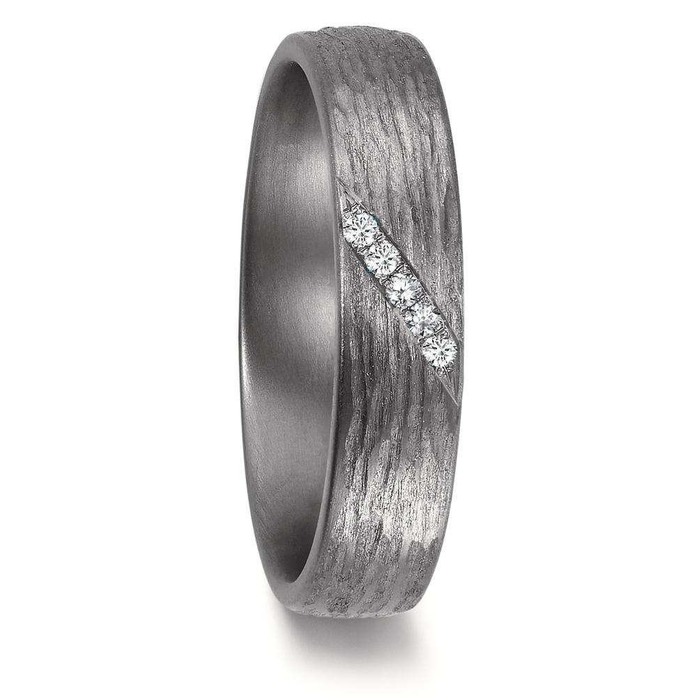 Partnerring 999 Tantal Diamant 0.05 ct, 5 Steine, w-si-606159